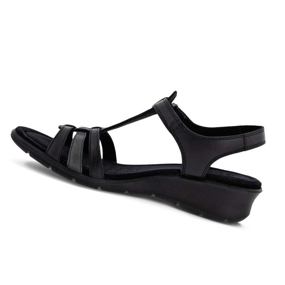 Women's Ecco Finola T-bar Straps Sandals Black | USA 175ZUT